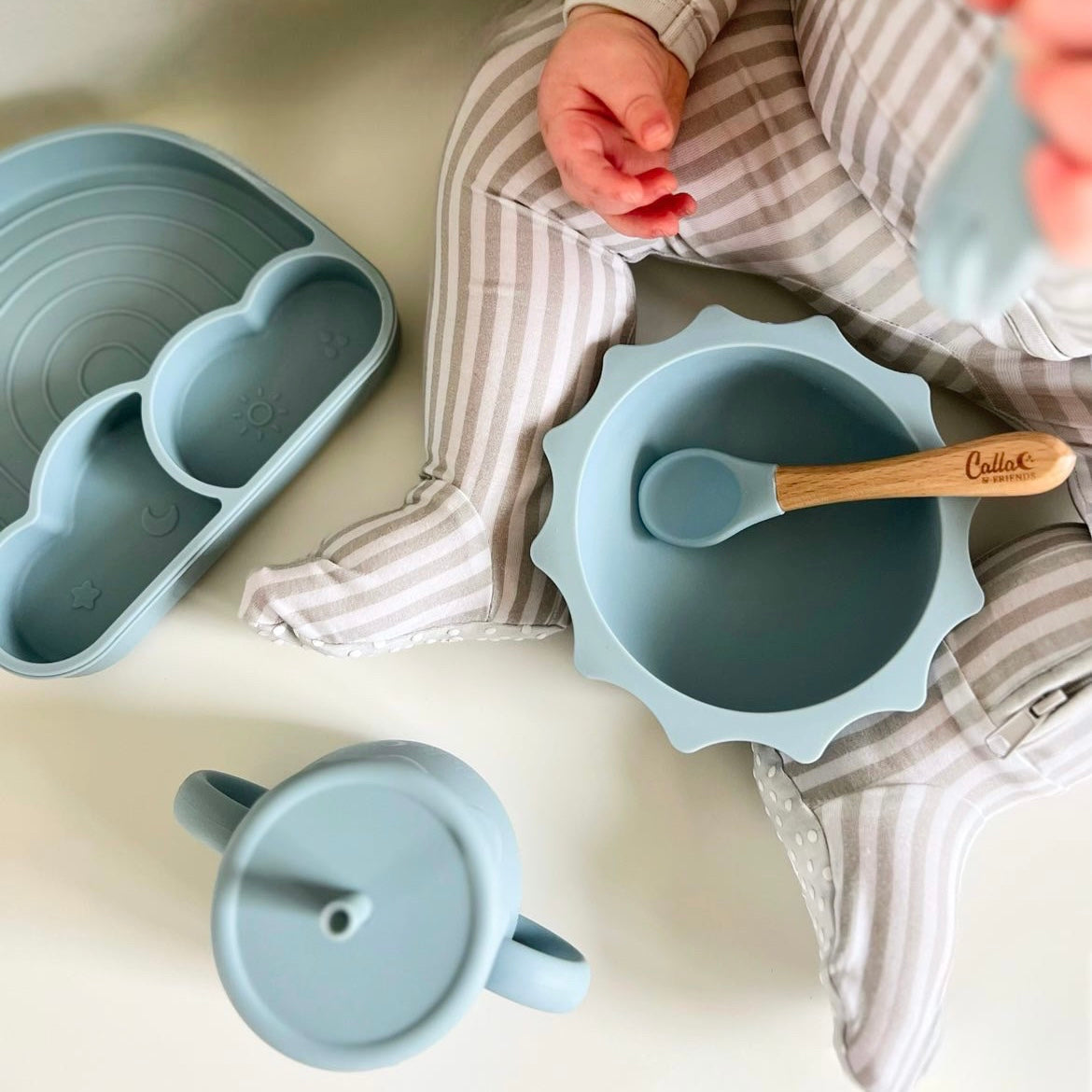 Silicone & Beechwood Toddler Spoons Set