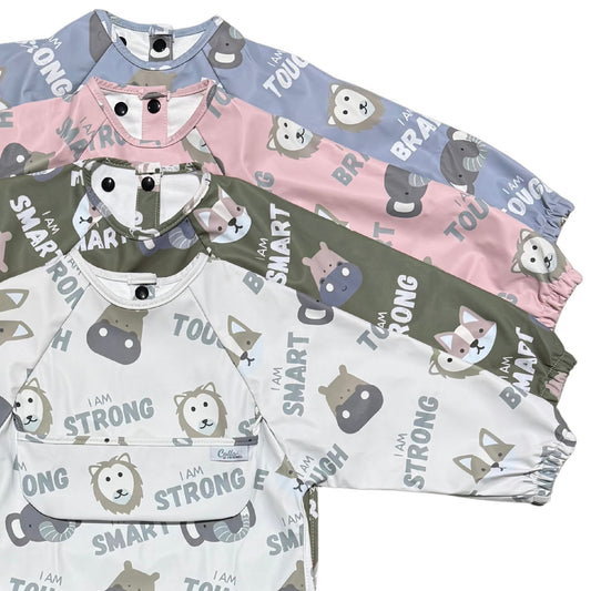 The Grayson Long Sleeve Bib - Affirmation Animals