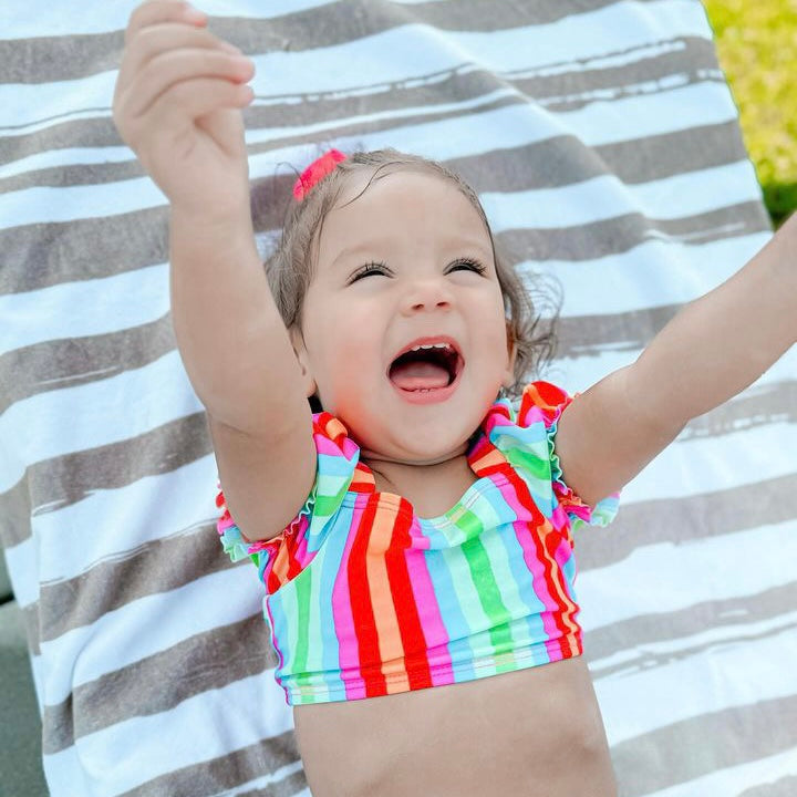 The Kenzie Beach Towel - Brush Stripes