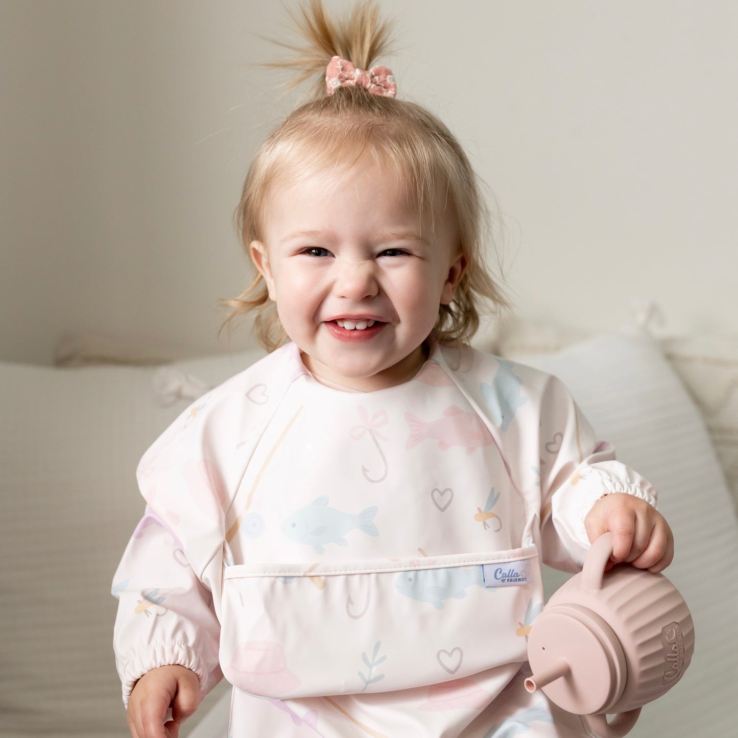 The Grayson Long Sleeve Bib - Lakeside Blooms