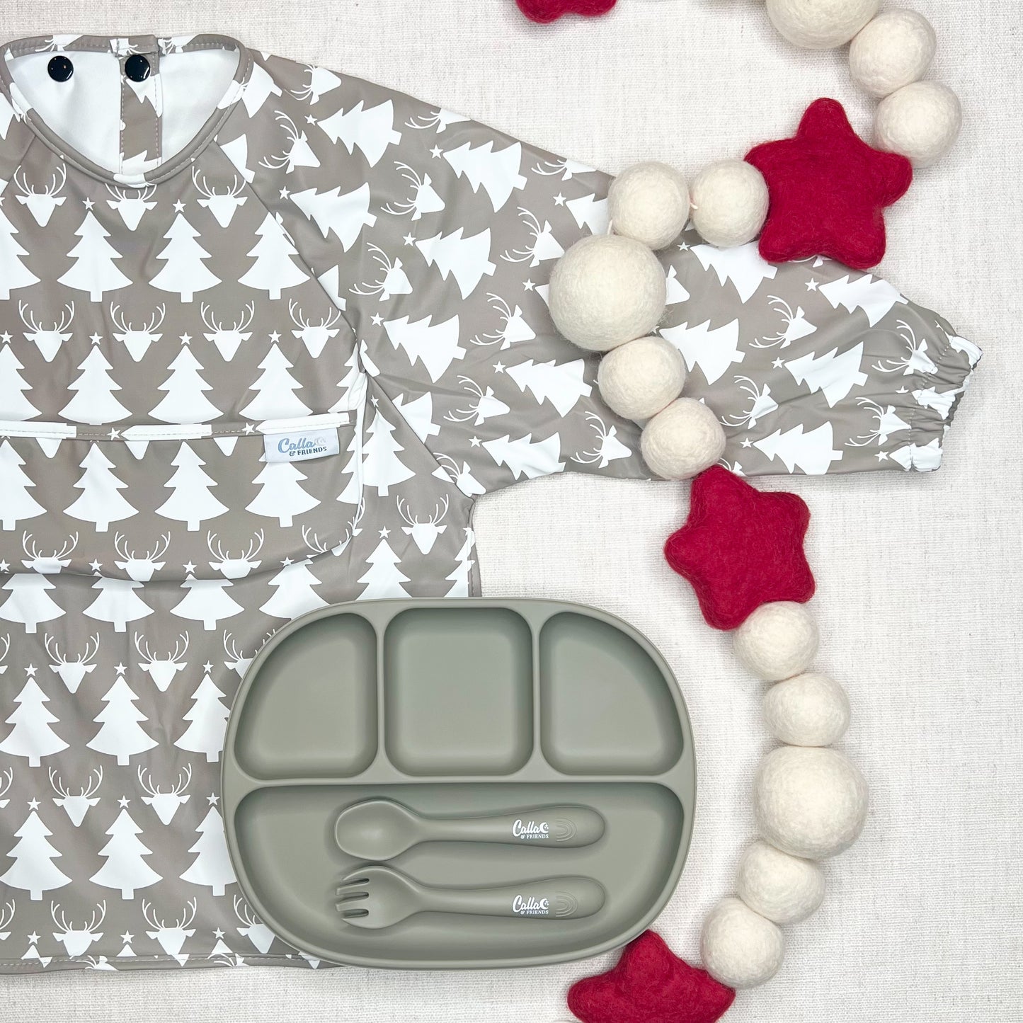 The Grayson Long Sleeve Bib - Limited Edition Antlers + Pines