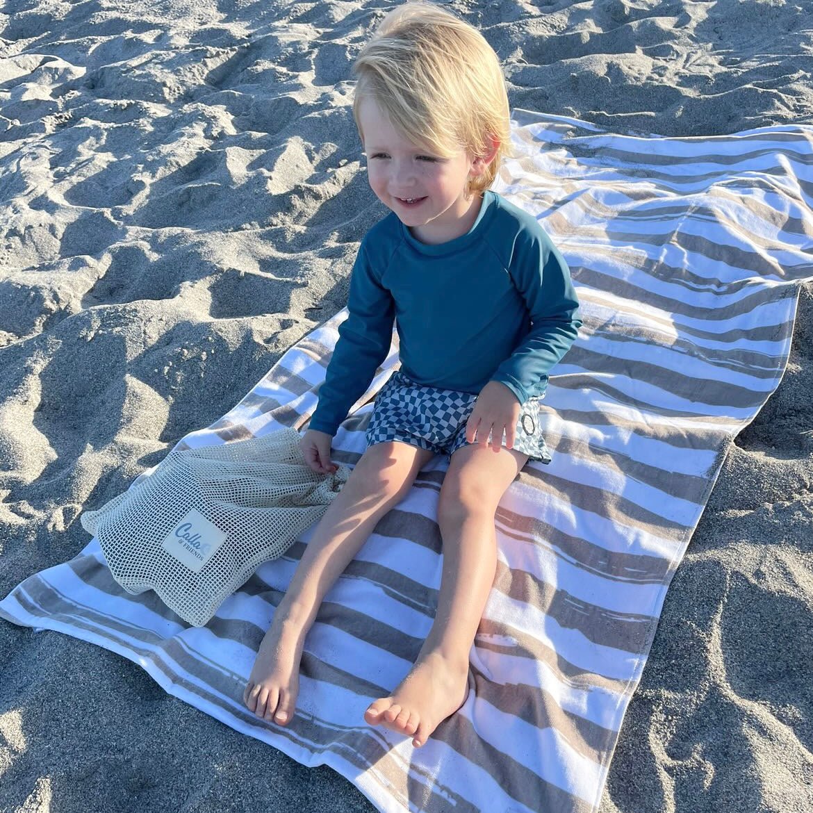 The Kenzie Beach Towel - Brush Stripes