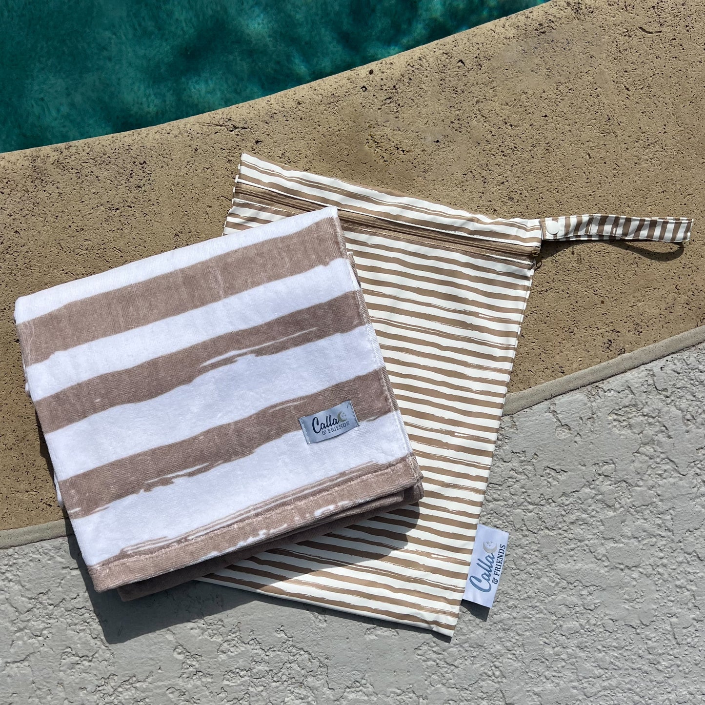 The Kenzie Beach Towel - Brush Stripes