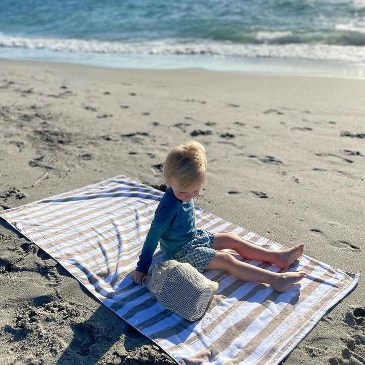 The Kenzie Beach Towel - Brush Stripes