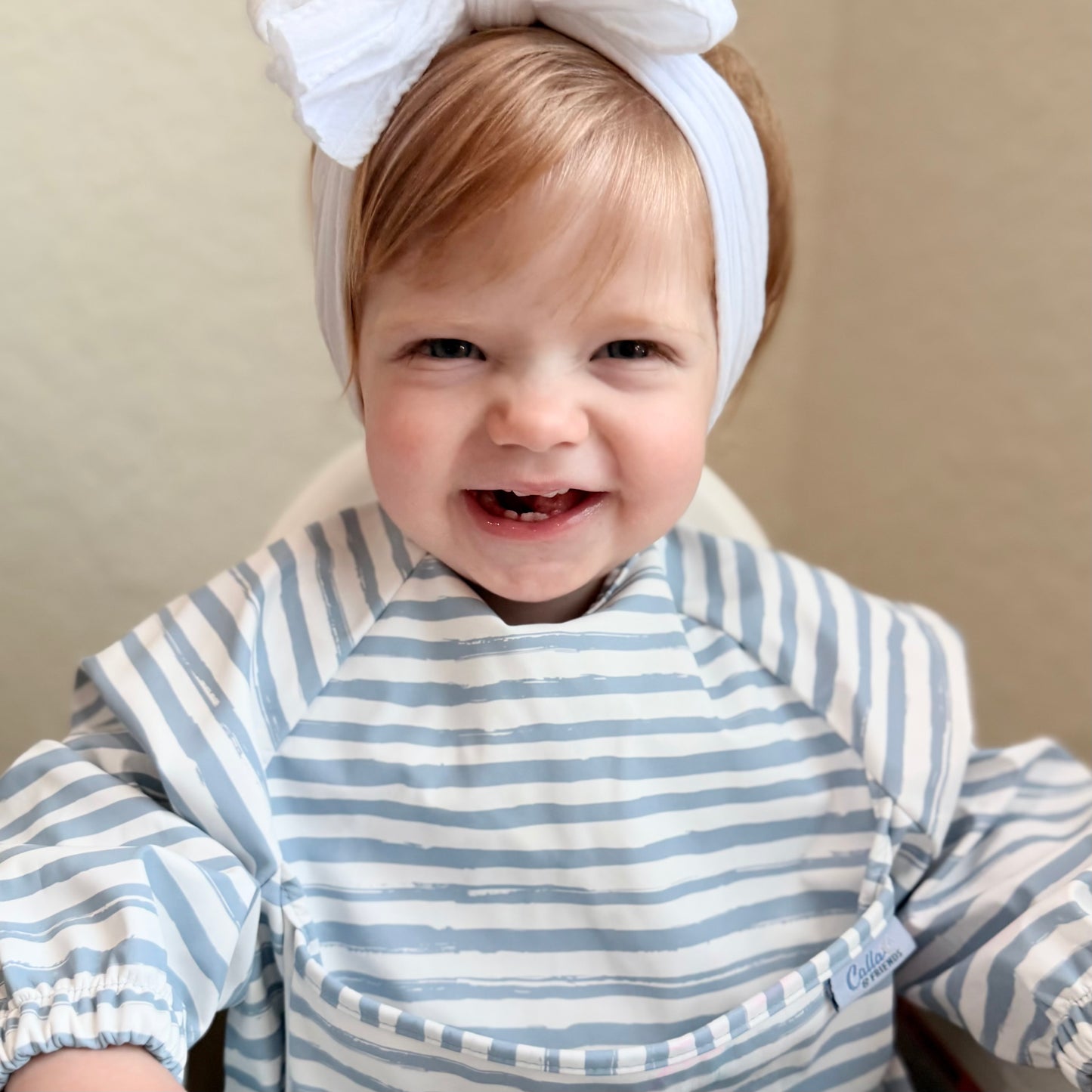 The Grayson Long Sleeve Bib - Brush Stripes