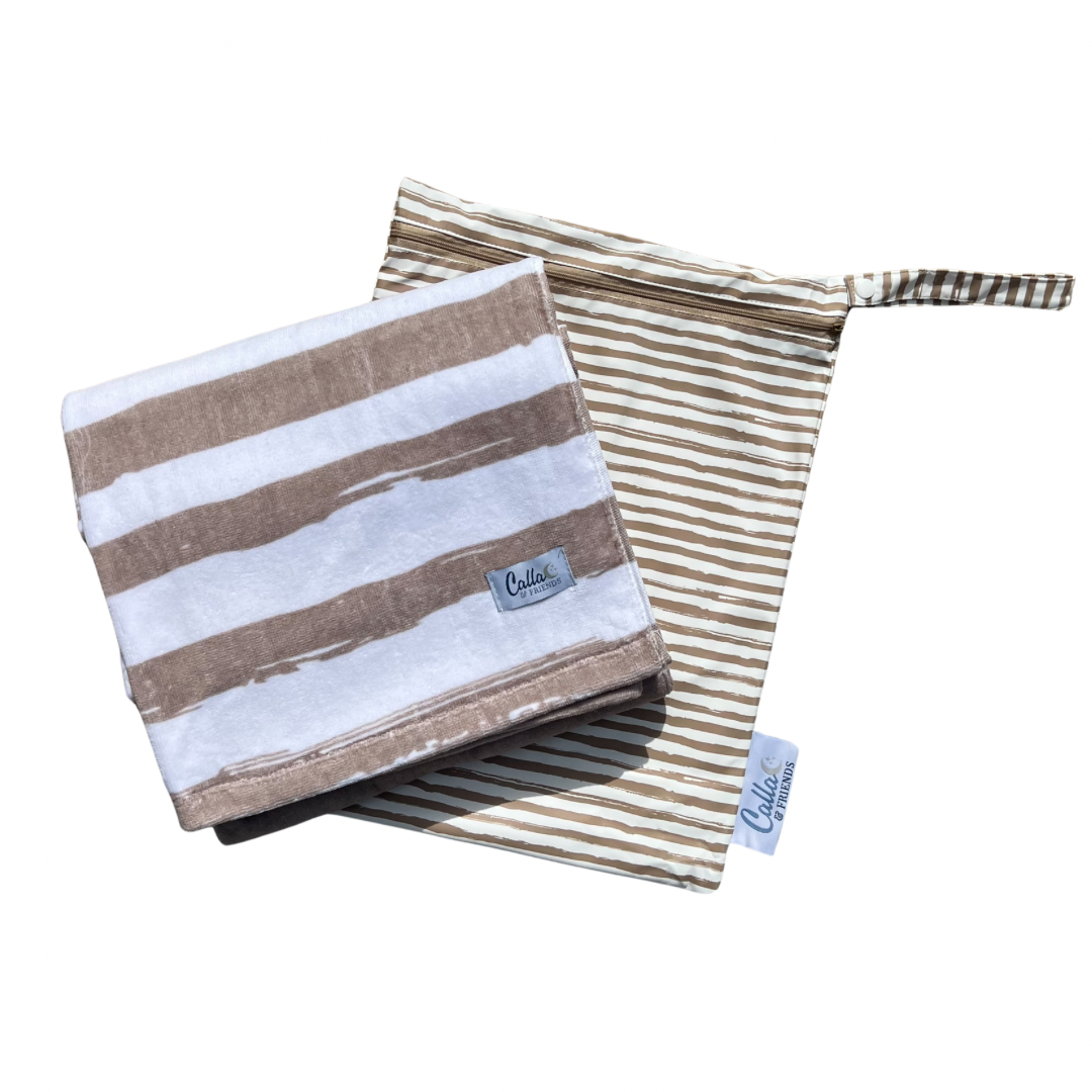 The Kenzie Beach Towel - Brush Stripes